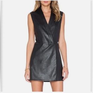 chinese dress ladies NEW BCBG Maxazria Black Combo Faux Leather Dress main image 1